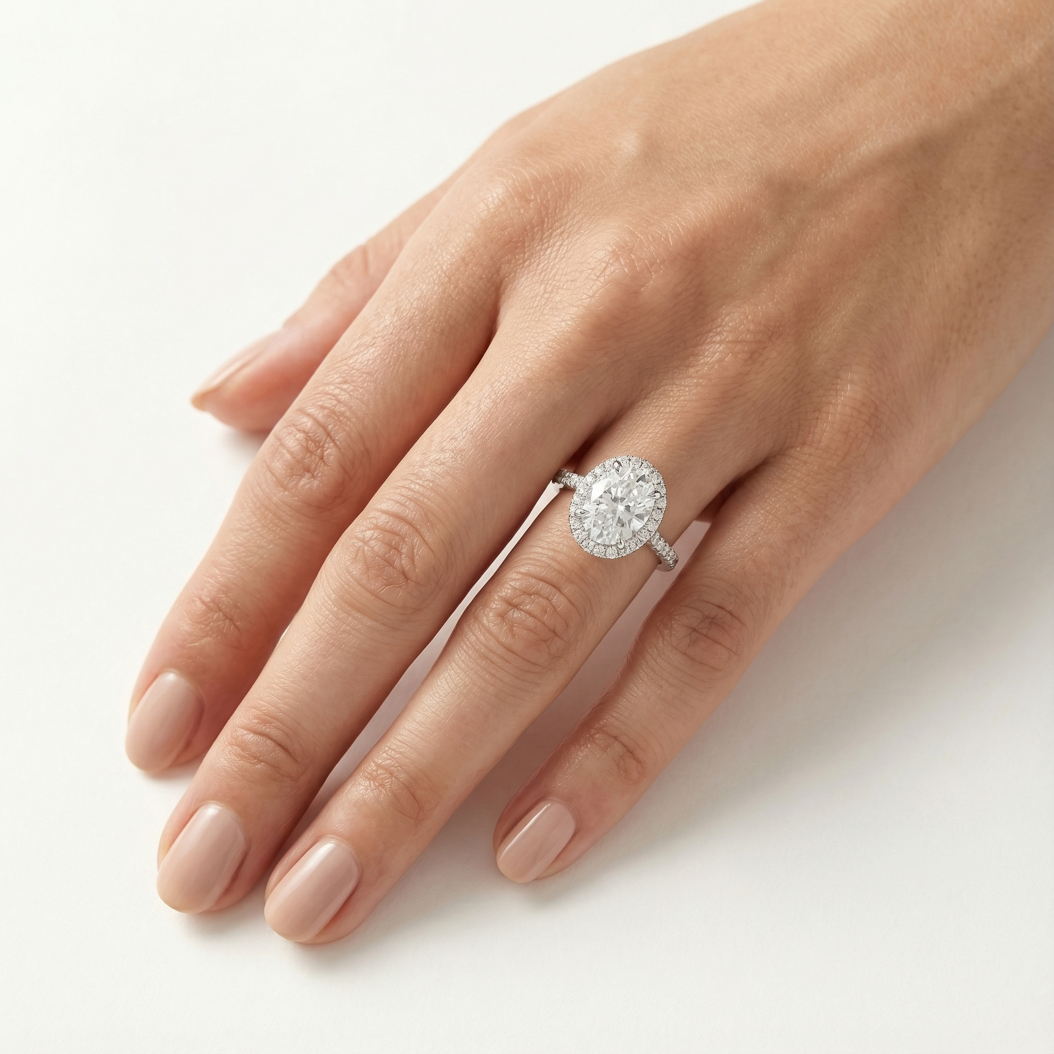 1.50ct Oval Lab Diamond Halo Ring