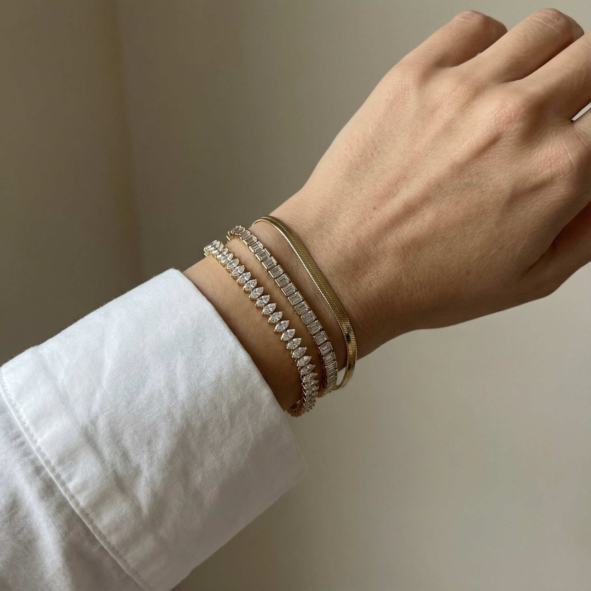Marquise Cut Lab Diamond Tennis Bracelet