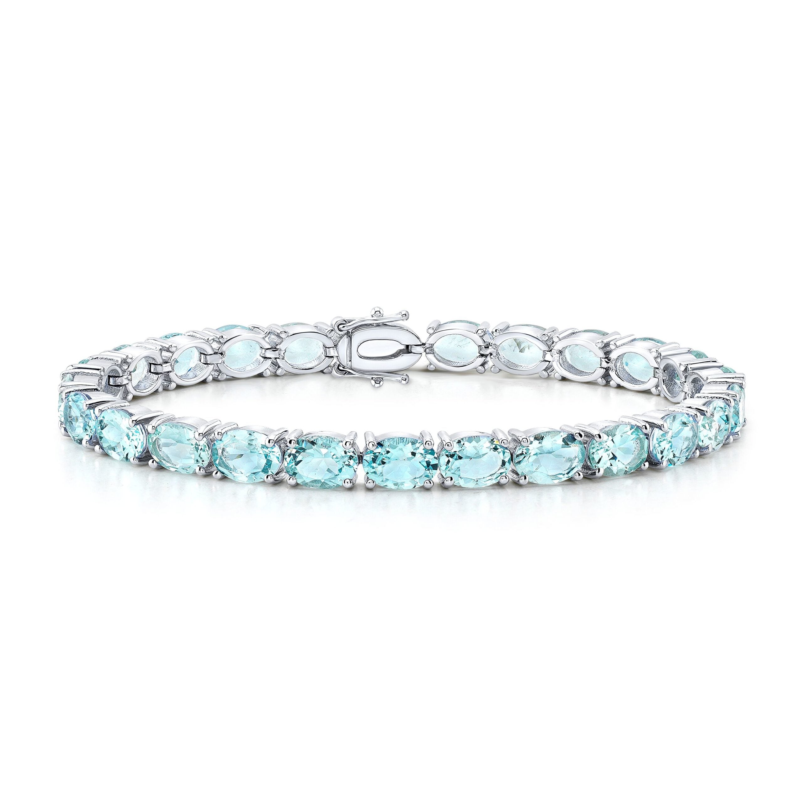 Aquamarine Oval Tennis Bracelet