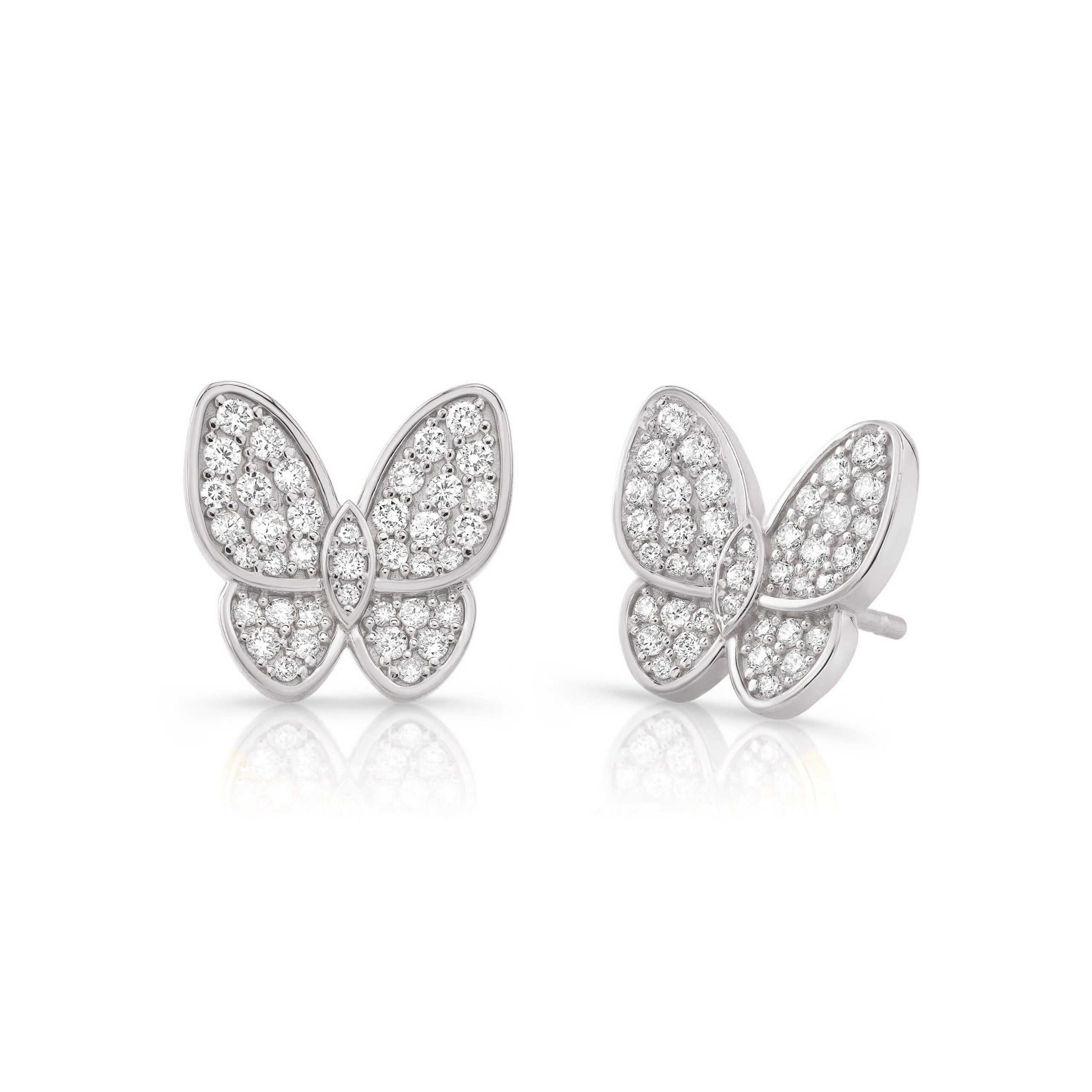Butterfly Diamond Stud Earrings