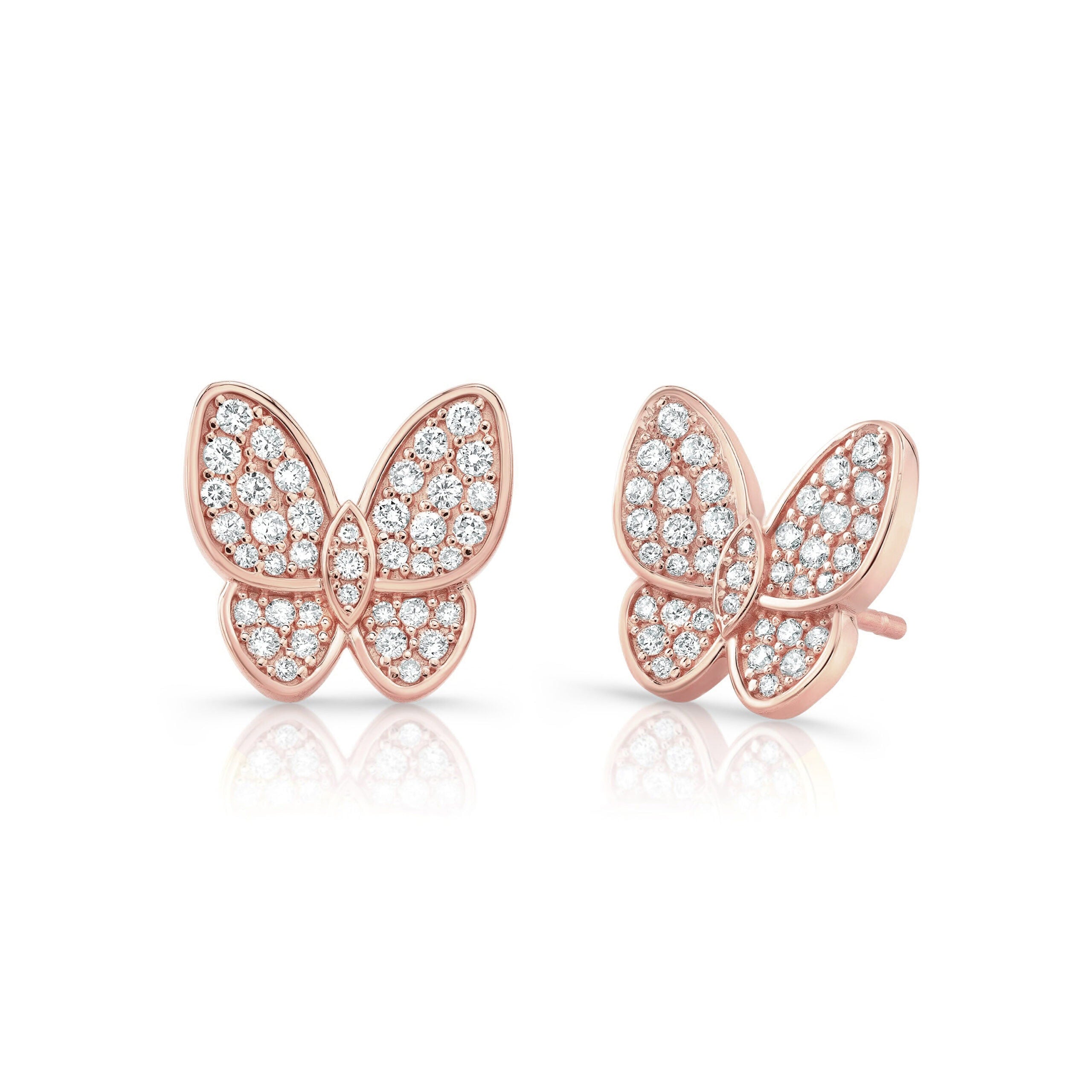 Butterfly Diamond Stud Earrings