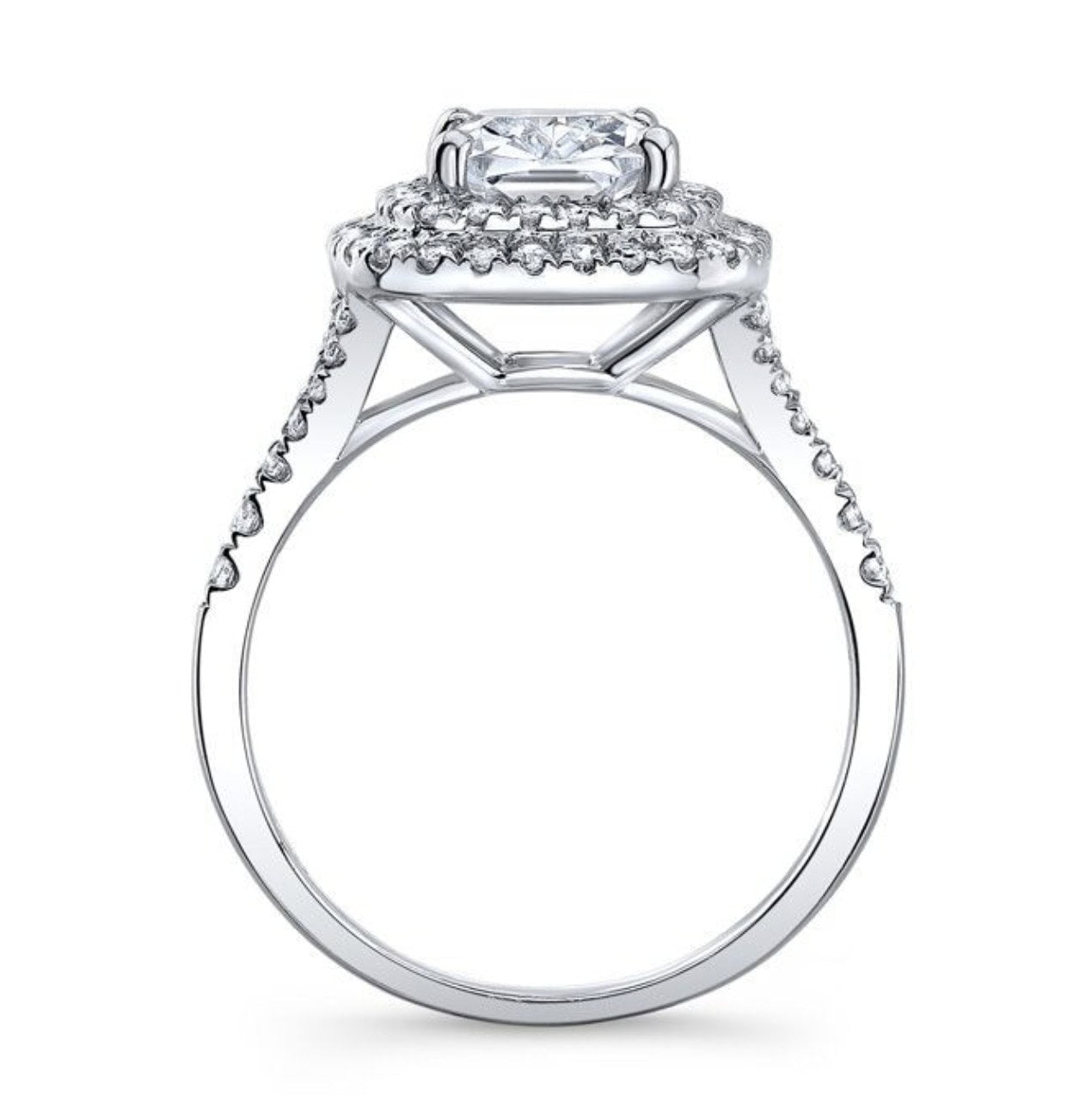 Cushion Cut Double Halo Lab Grown Diamond Engagement Ring