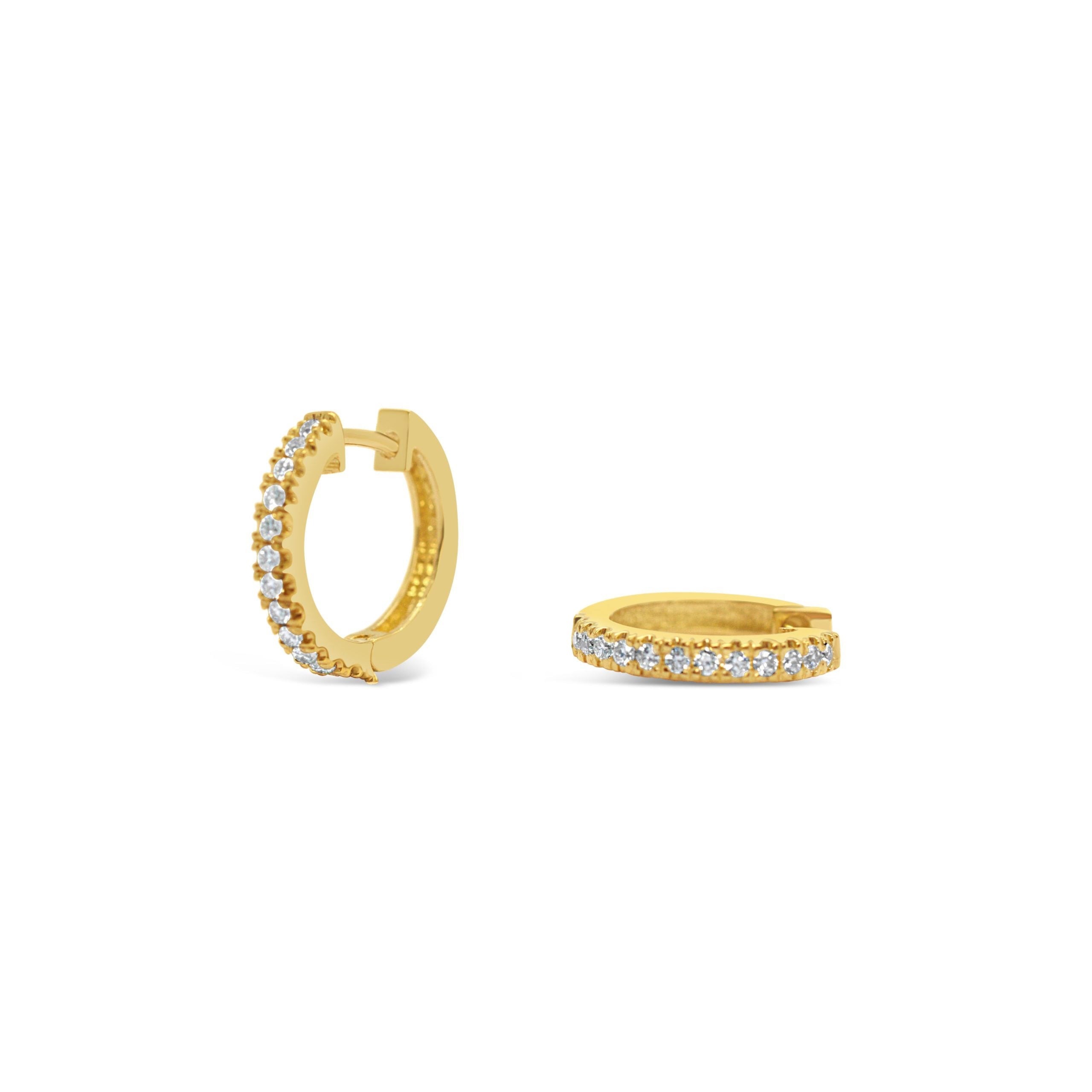 Diamond Huggie Hoop Earrings