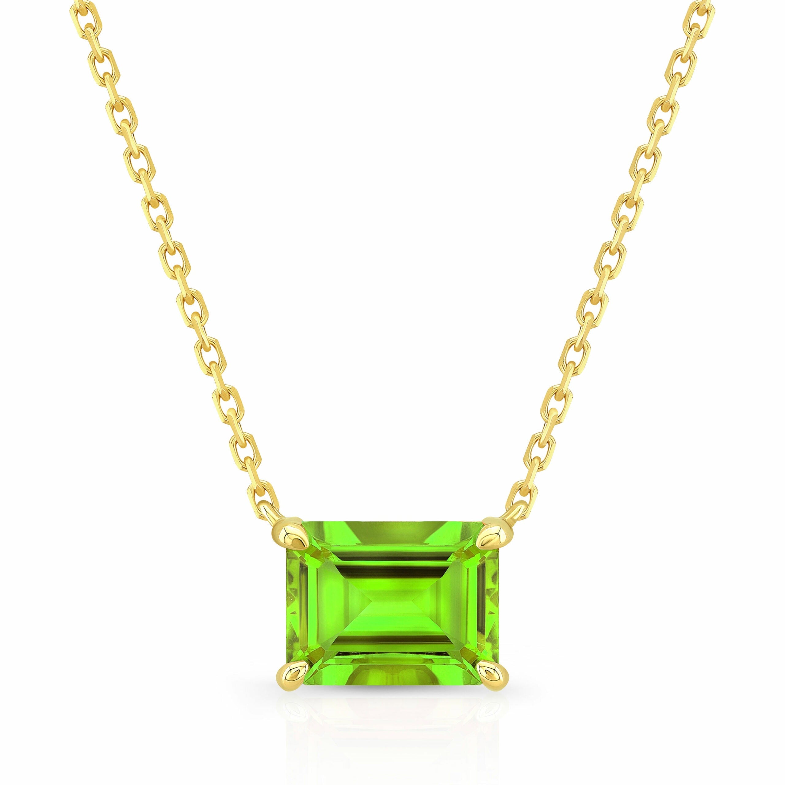 Emerald-Cut Birthstone Necklace