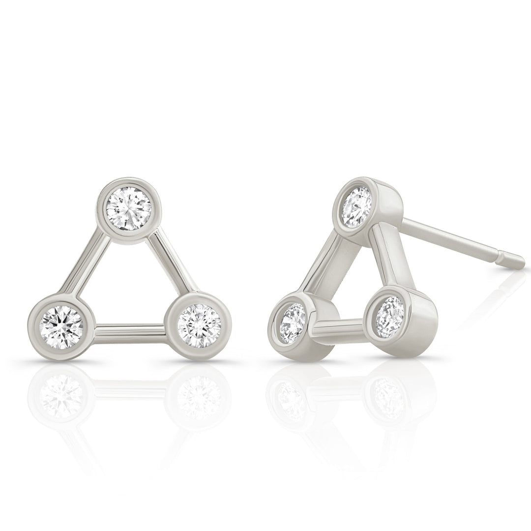 Petite Trinity Natural Diamond Studs Earrings