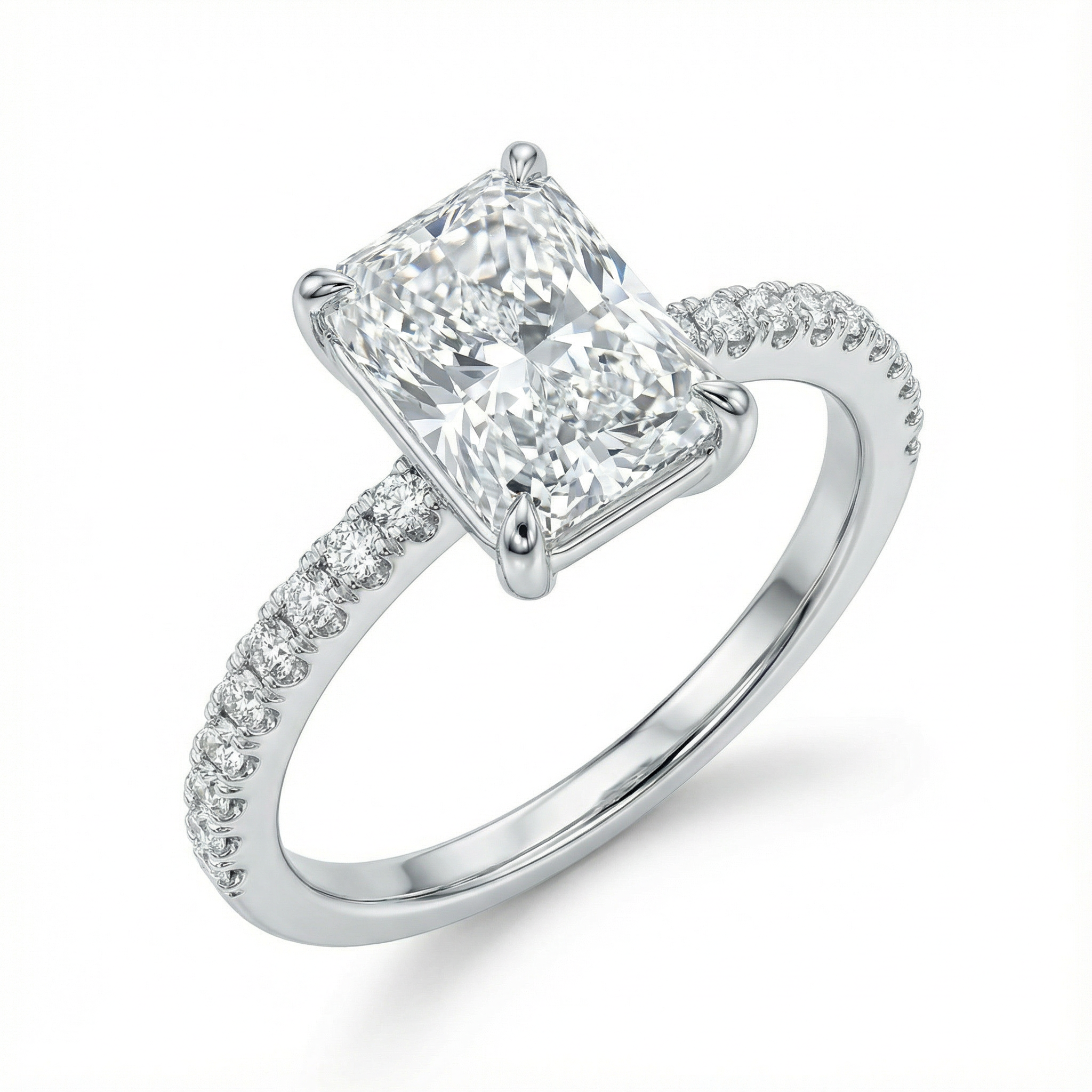 Radiant Lab Diamond Engagement Ring