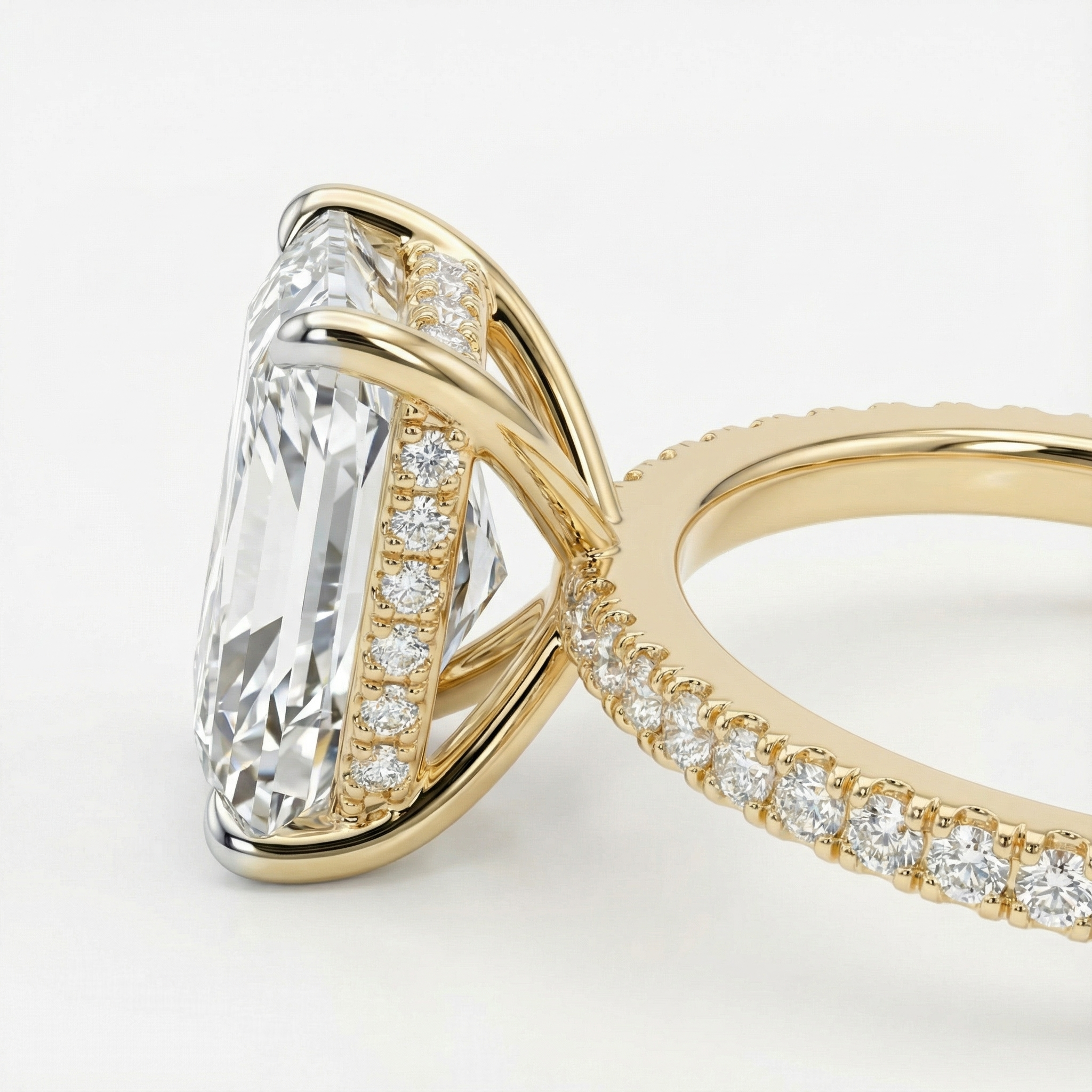 Radiant Lab Diamond Engagement Ring