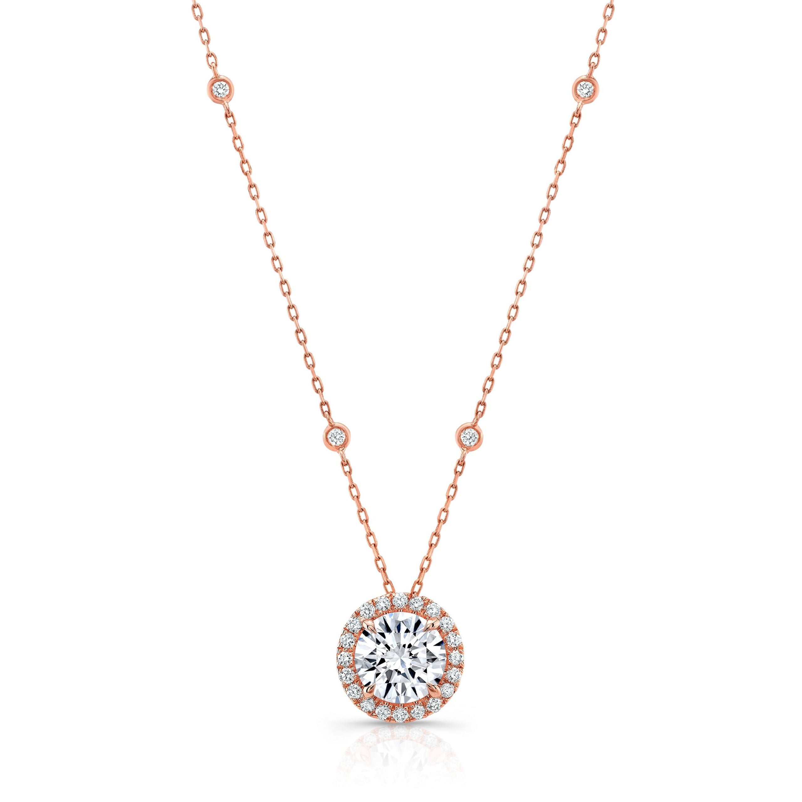 Round Halo Lab Diamond Necklace