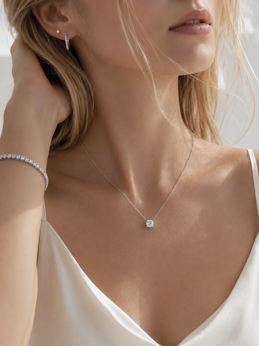 Solitaire Floating Diamond Necklace