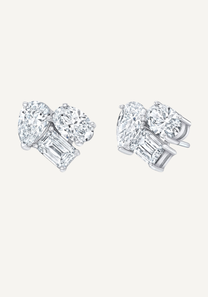 Aurora Cluster Lab Diamond Earrings