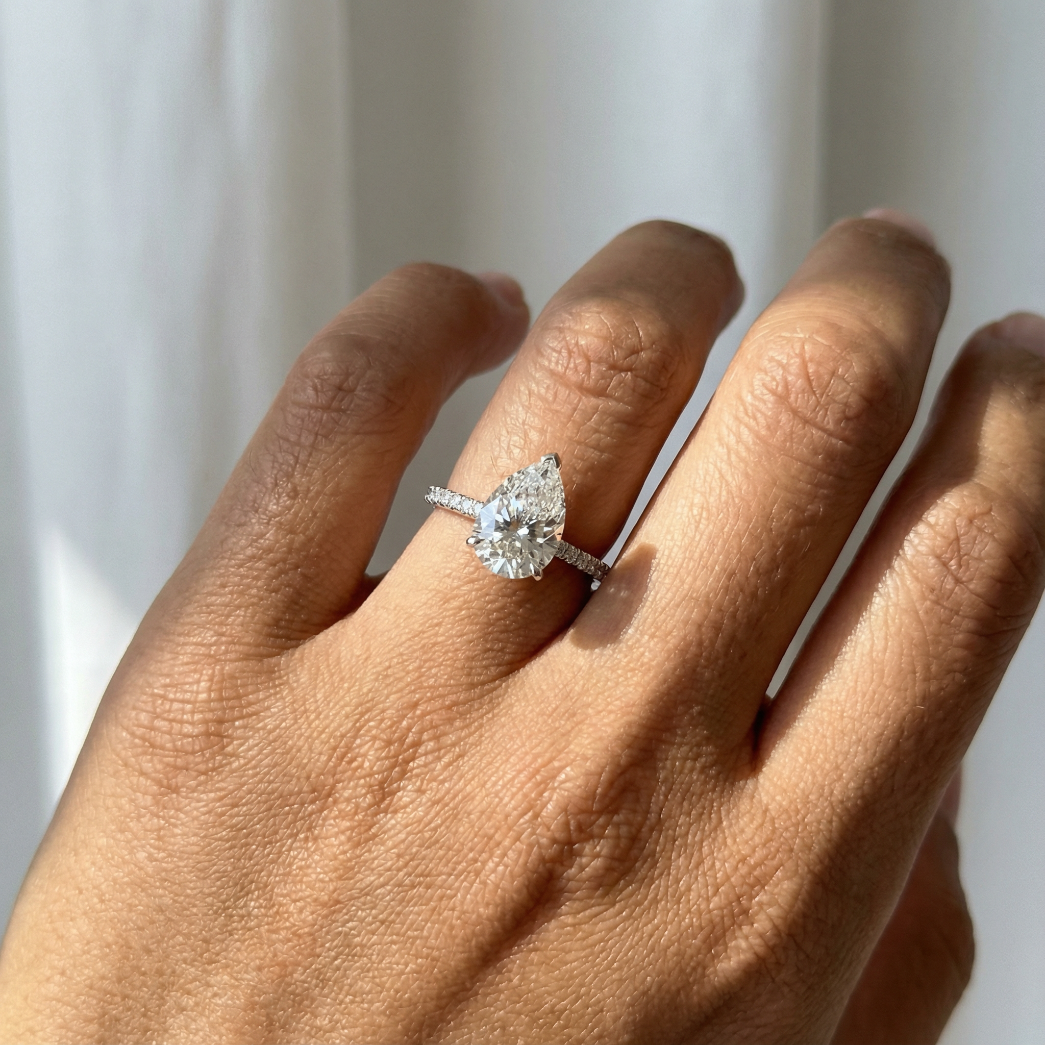 Pear Lab Diamond Engagement Ring