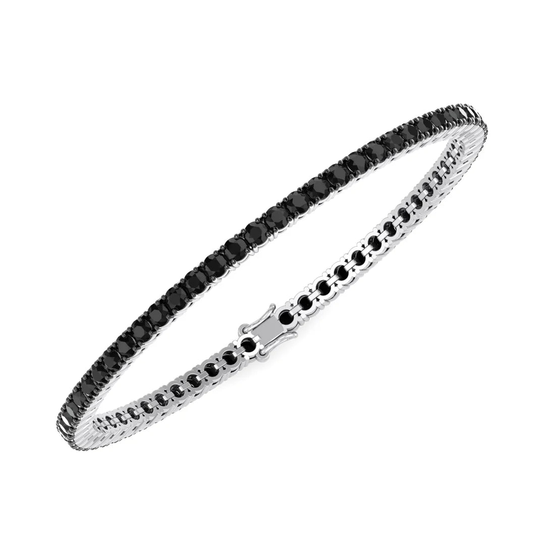 Natural Black Diamond Tennis Bracelet