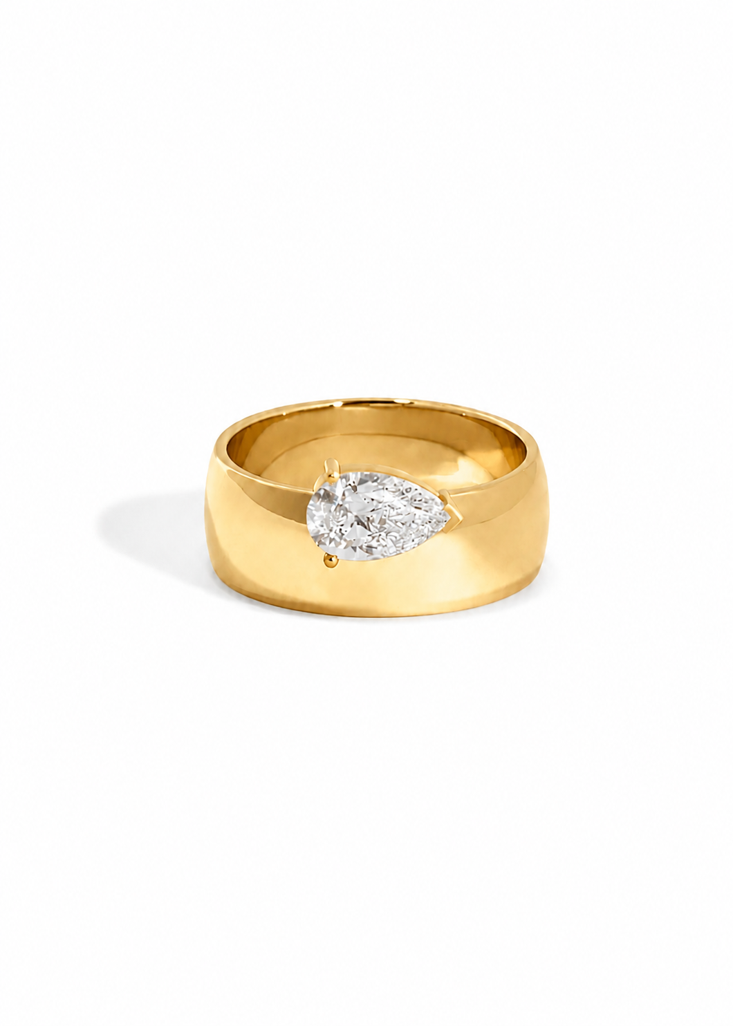 Pear Signet Diamond Ring