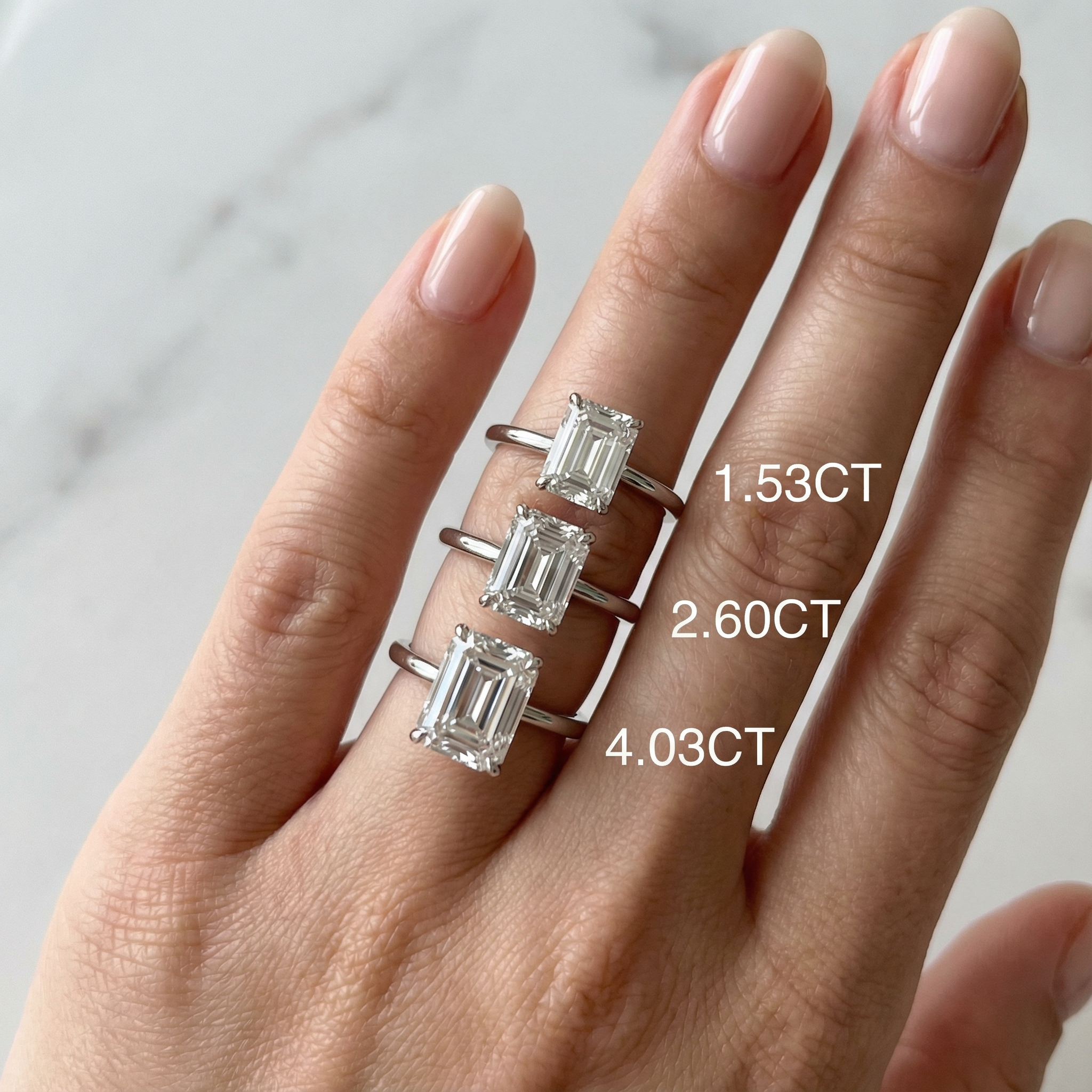 Emerald Lab Diamond Hidden Halo Ring