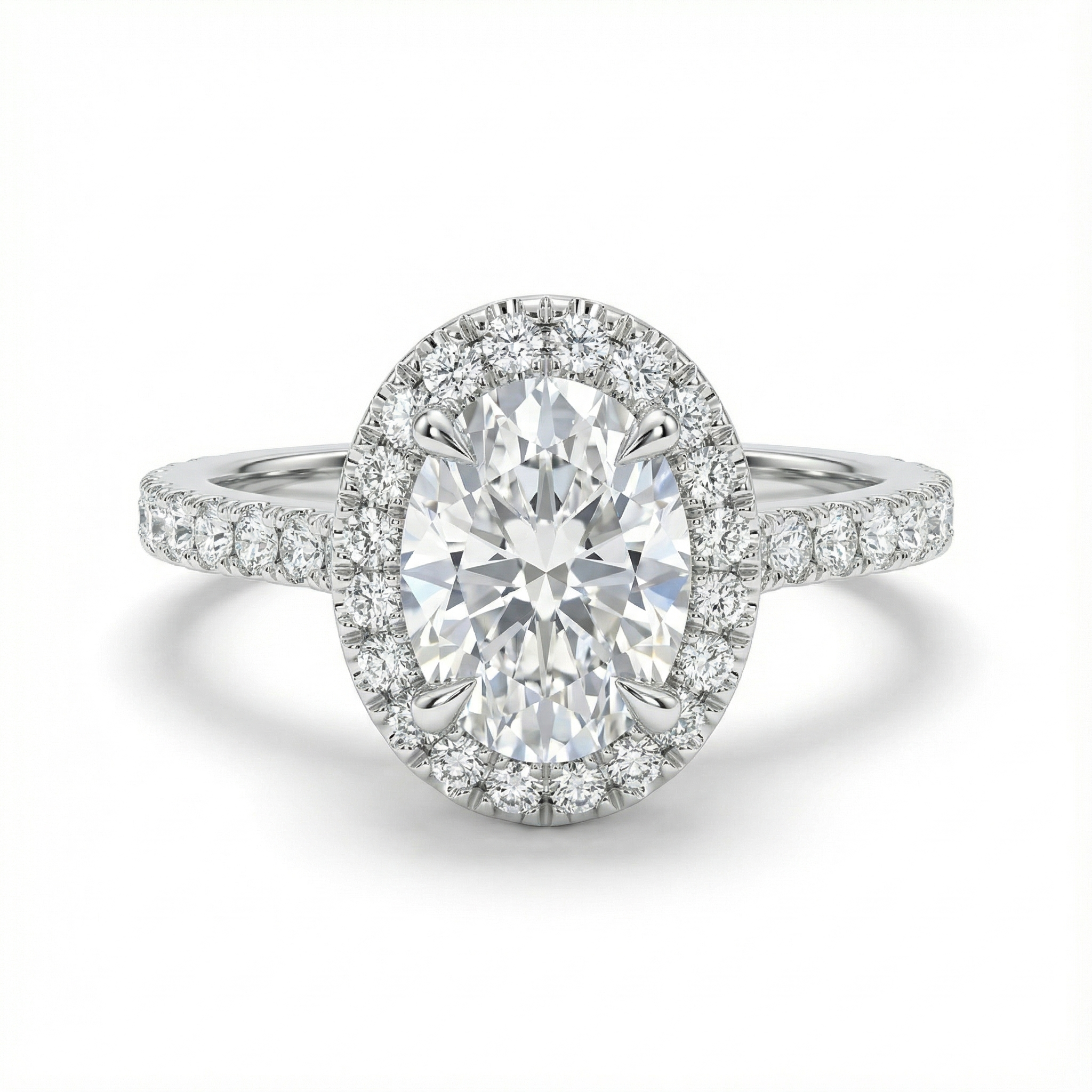 1.50ct Oval Lab Diamond Halo Ring