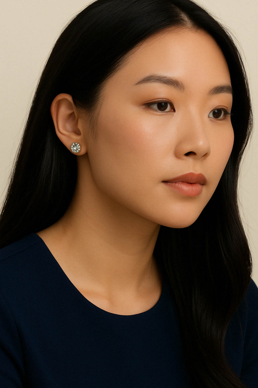 Round Lab-Grown Diamond Stud Earrings