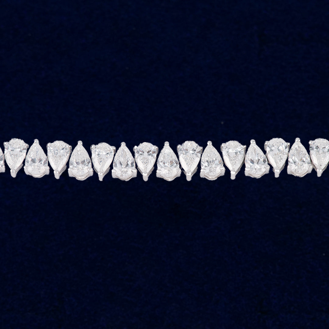 11.39ct Lab-Grown Diamond Pear Tennis Bracelet