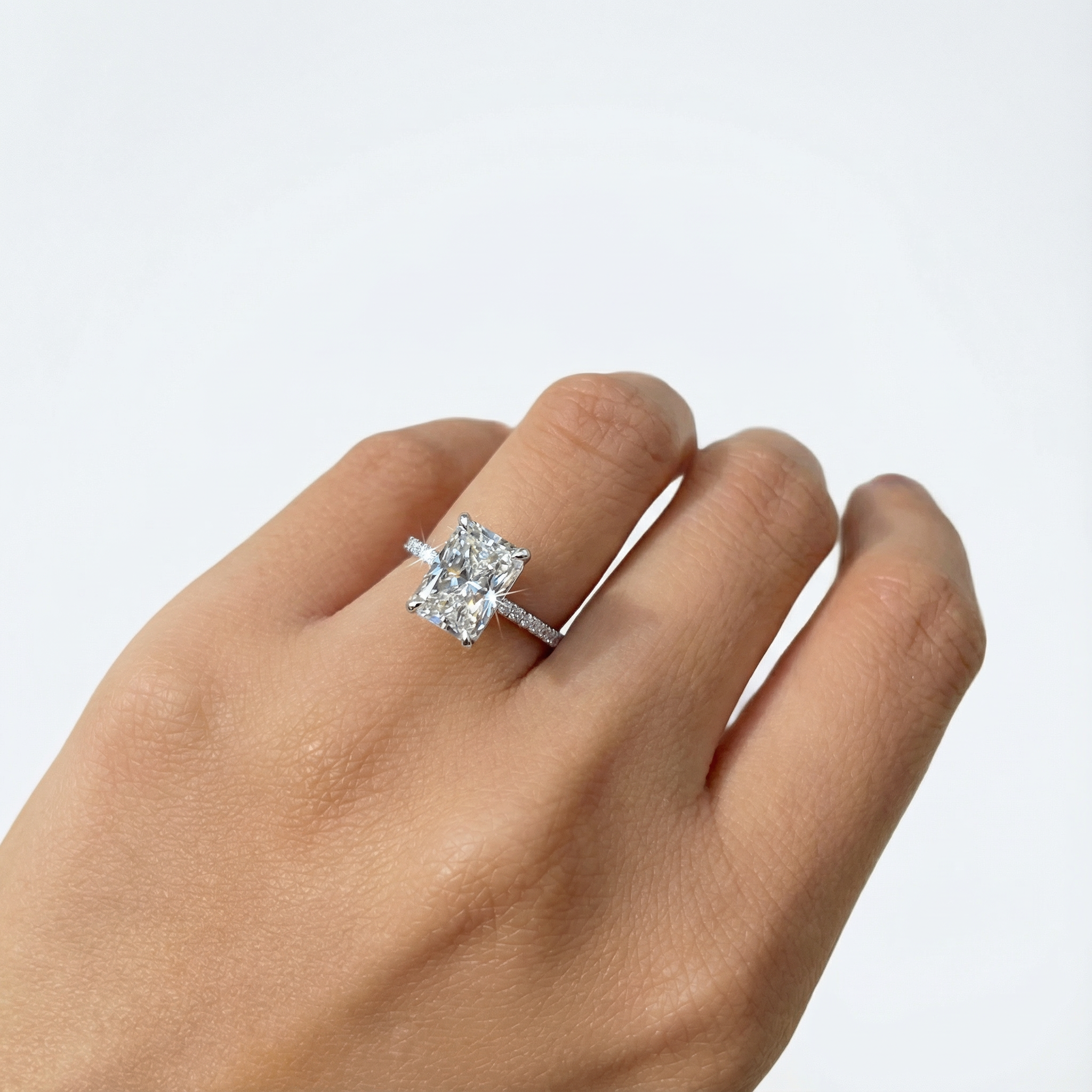 Radiant 3CT Lab Diamond Ring