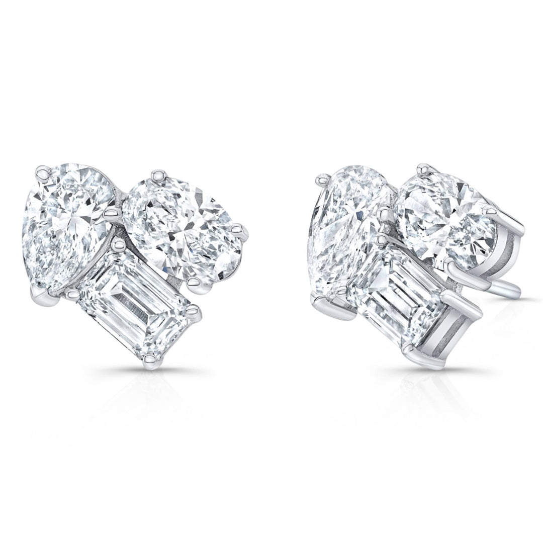 Aurora Cluster Lab Diamond Earrings
