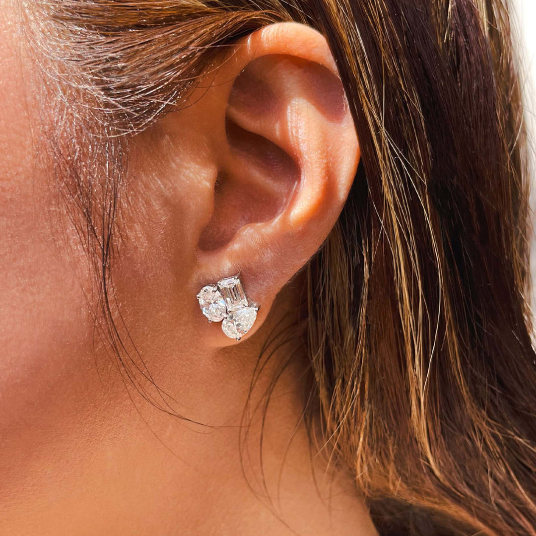 Aurora Cluster Lab Diamond Earrings