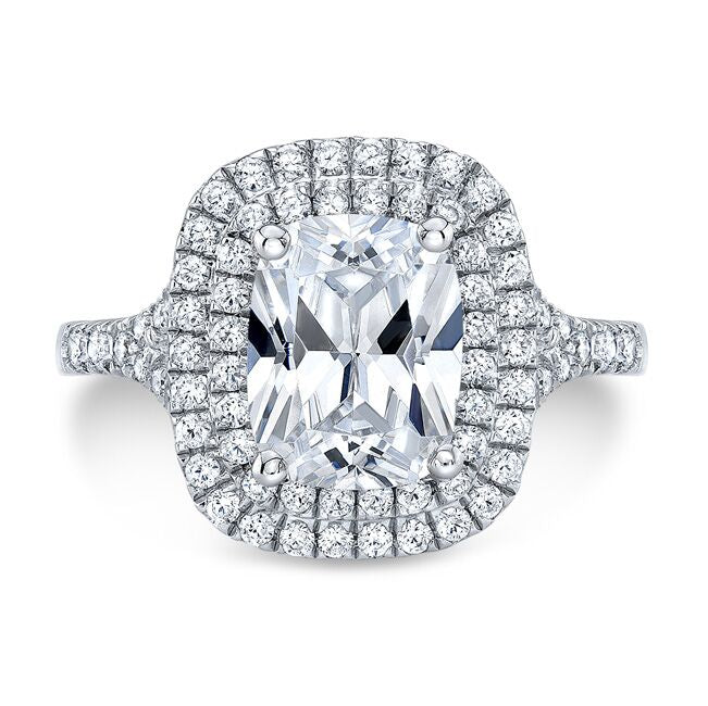 Cushion Cut Double Halo Lab Grown Diamond Engagement Ring