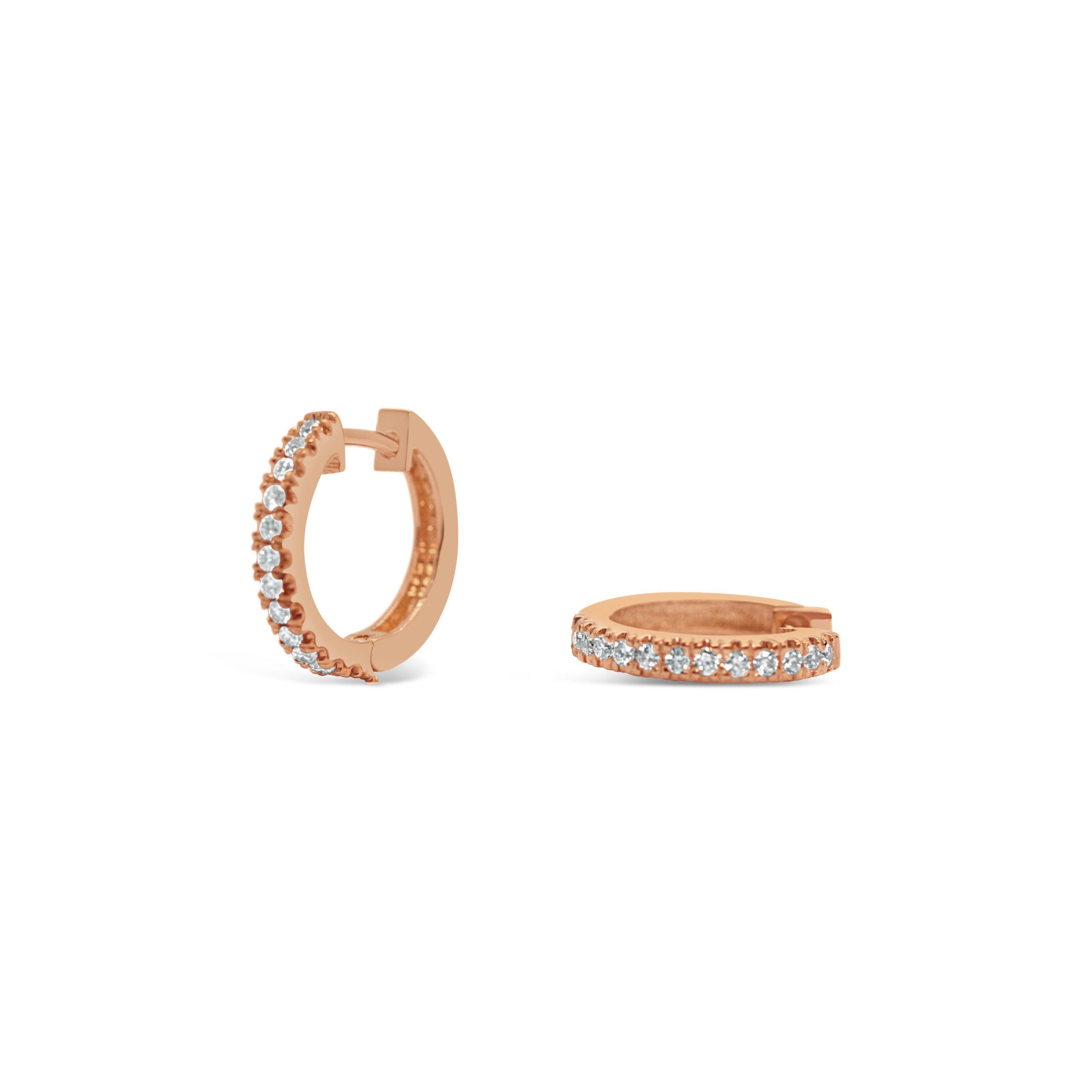 Diamond Huggie Hoop Earrings