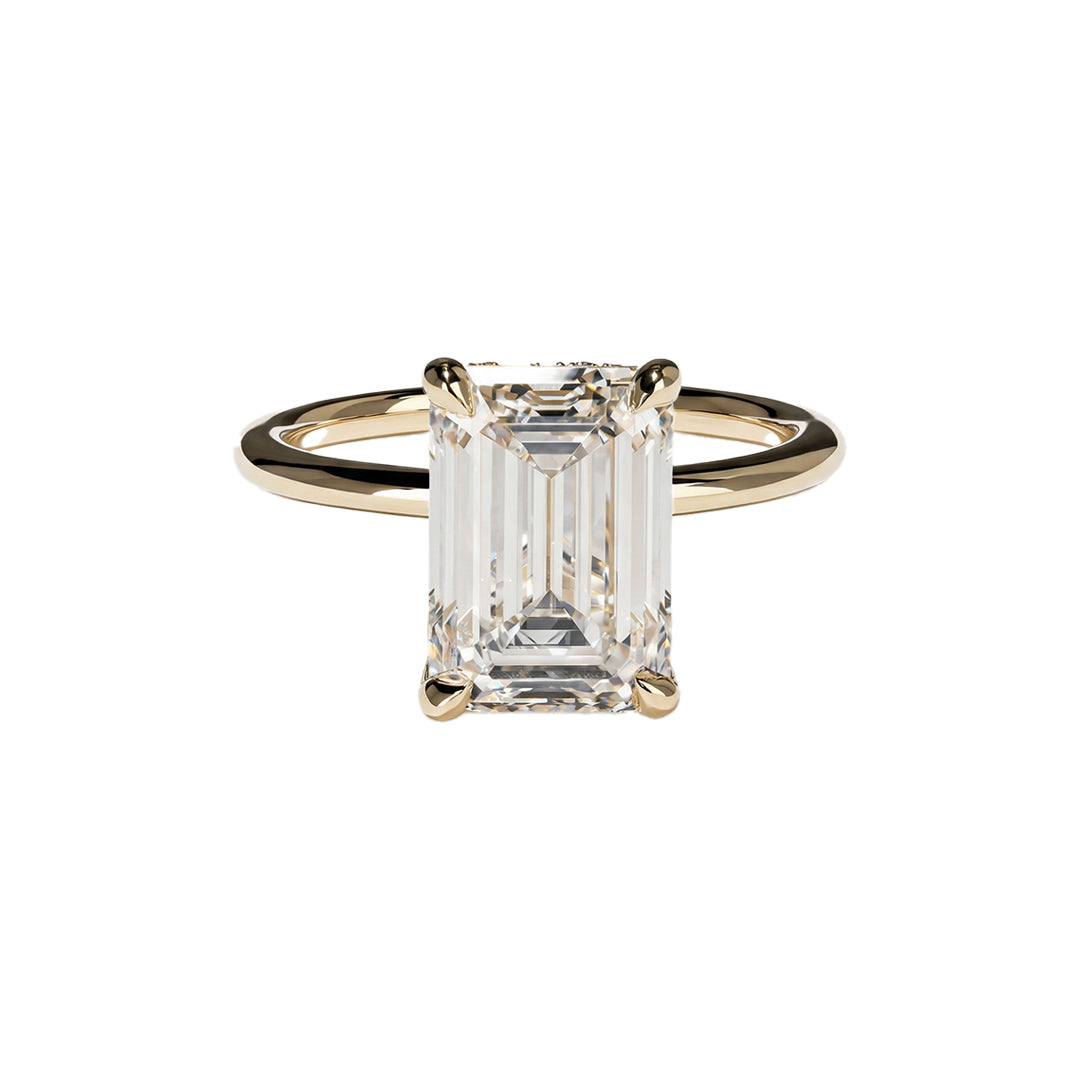 Emerald Lab Diamond Hidden Halo Ring