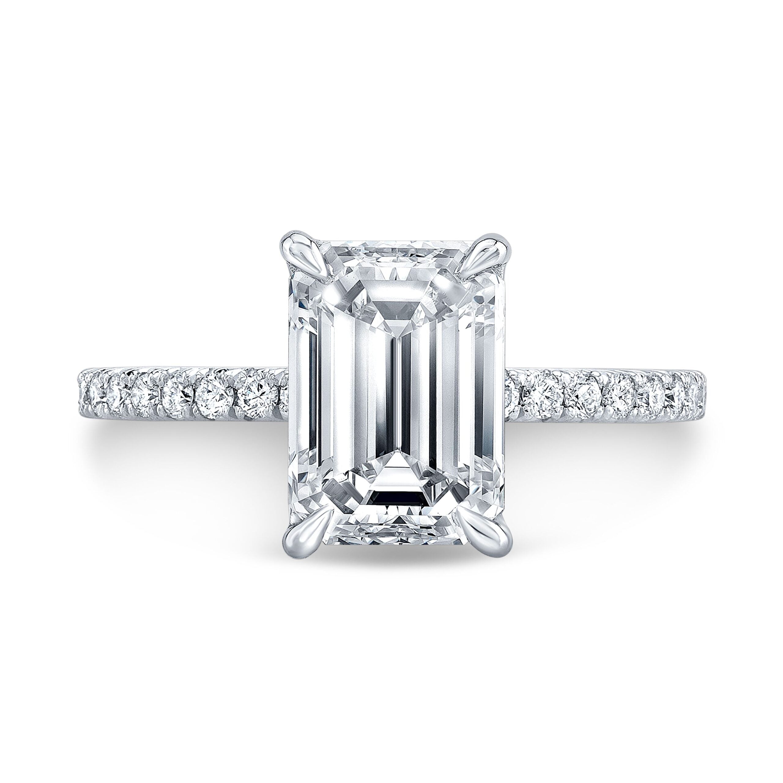 Emerald Pave Solitaire Ring