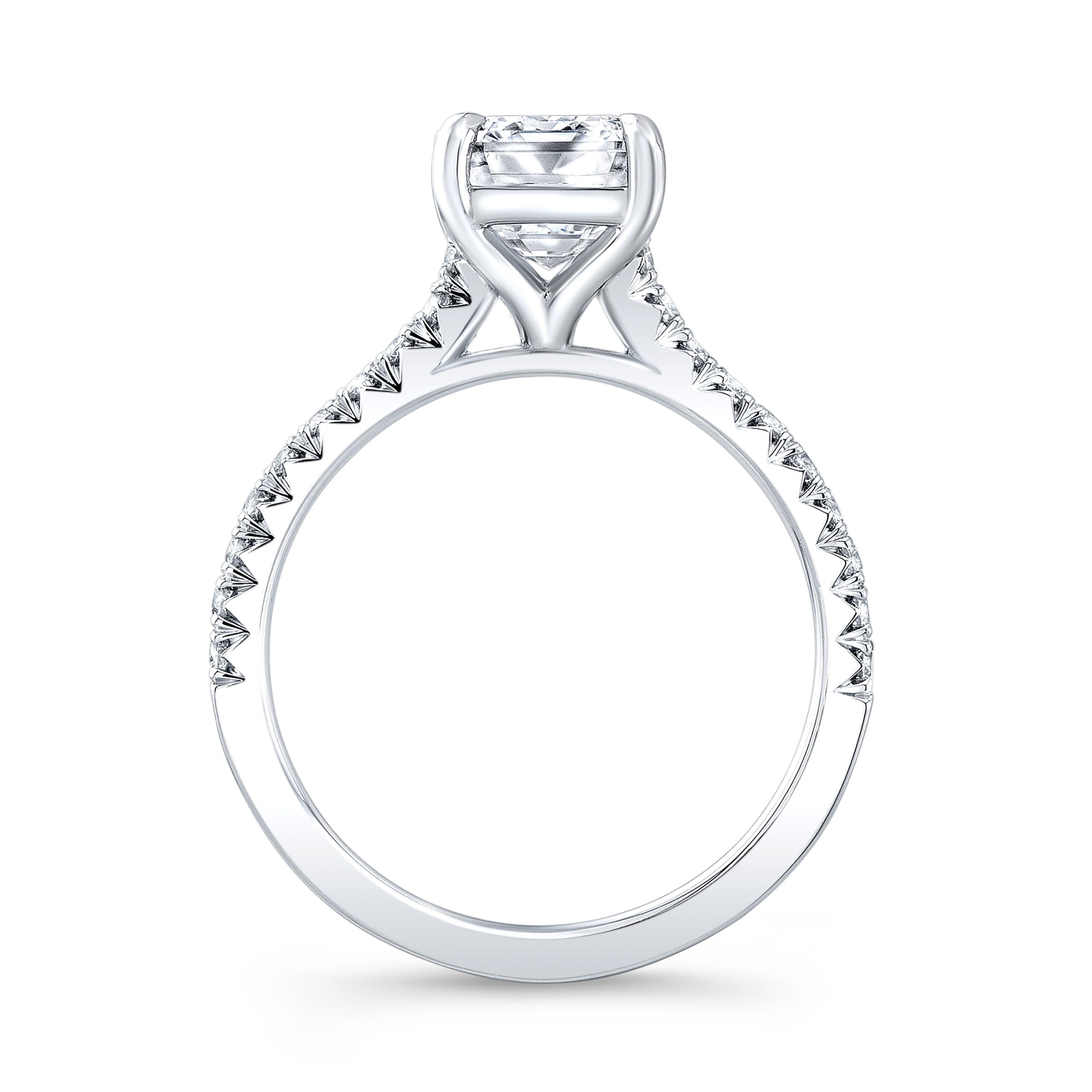 Emerald Pave Solitaire Ring