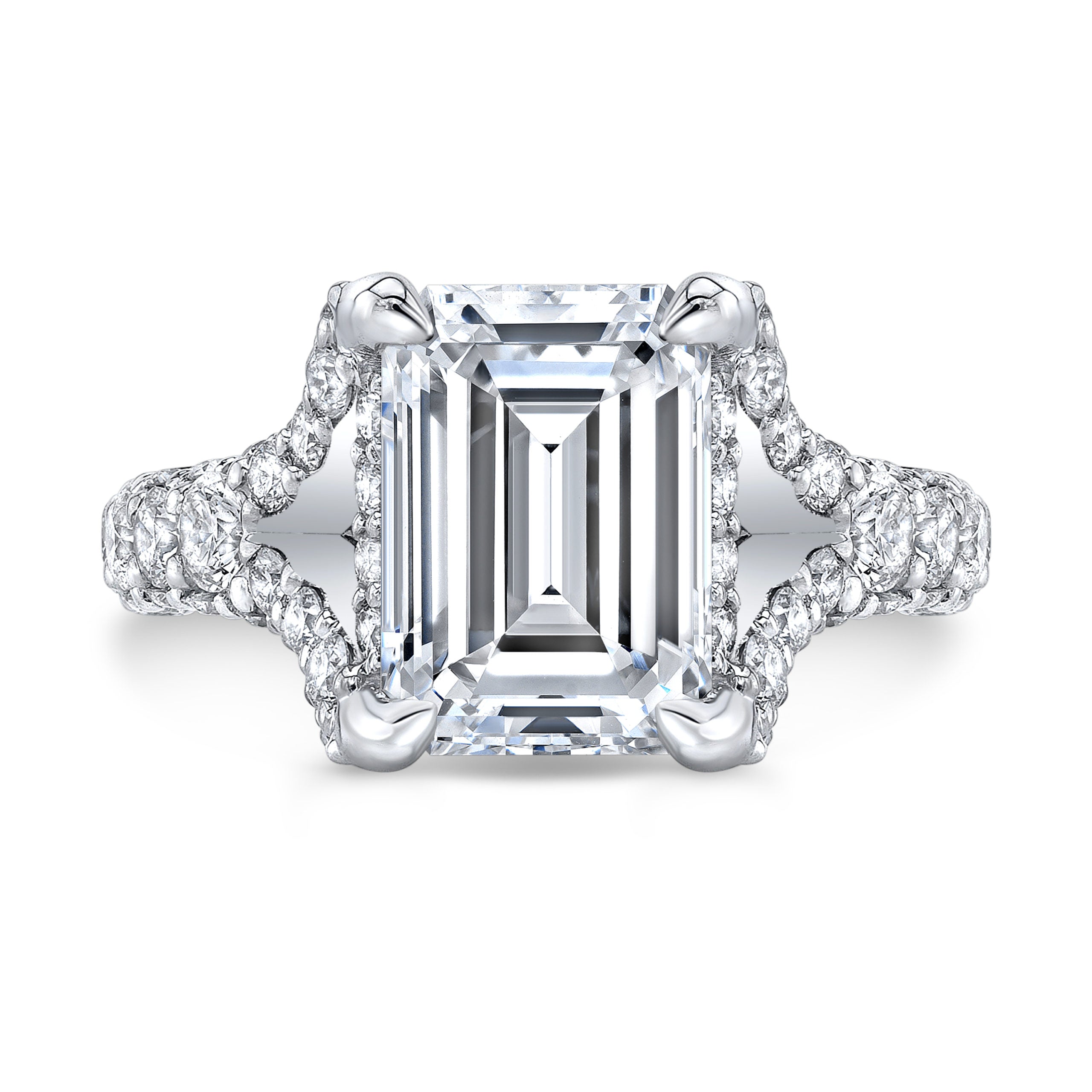Essex Split-Shank Emerald Ring