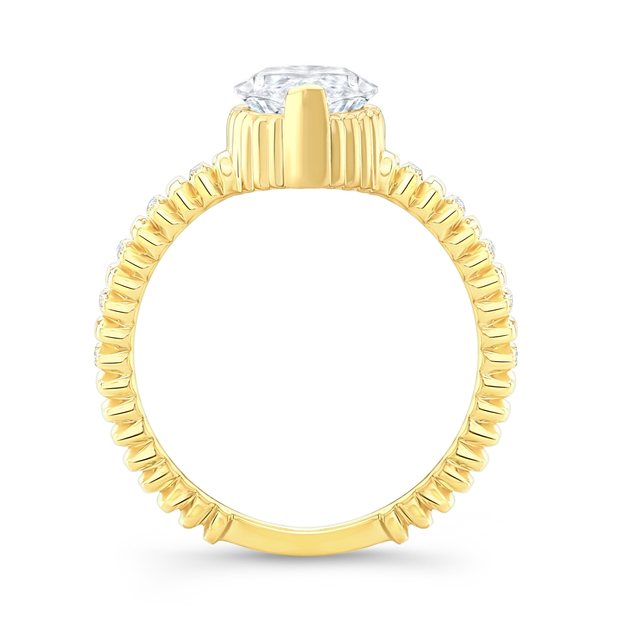 Marquise Cut Diamond Fluted Band Ring