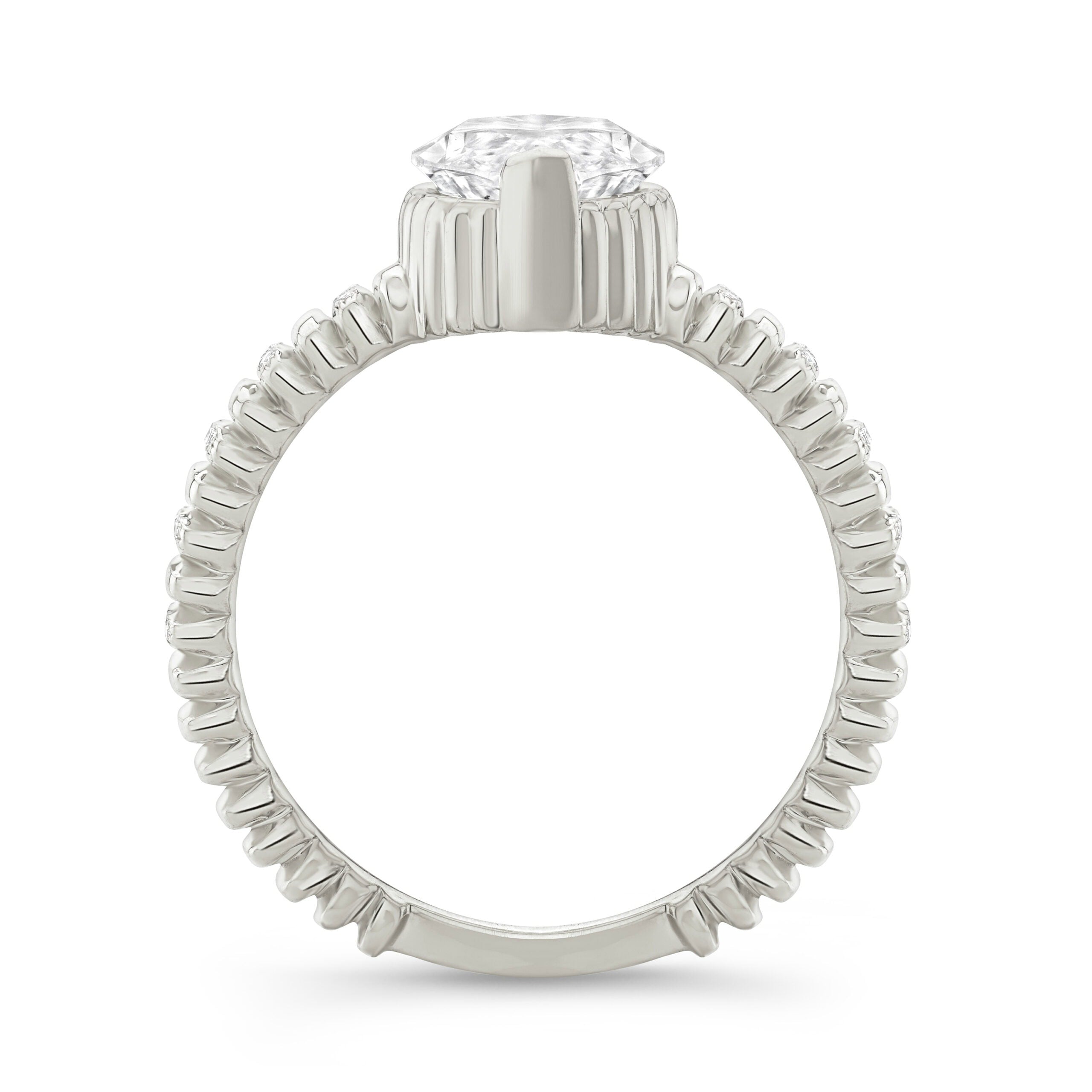 Marquise Cut Diamond Fluted Band Ring
