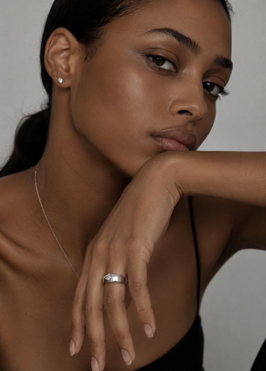 Pear Signet Diamond Ring