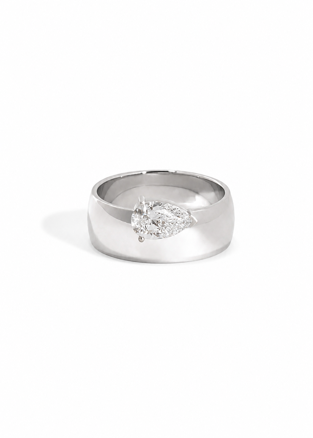 Pear Signet Diamond Ring