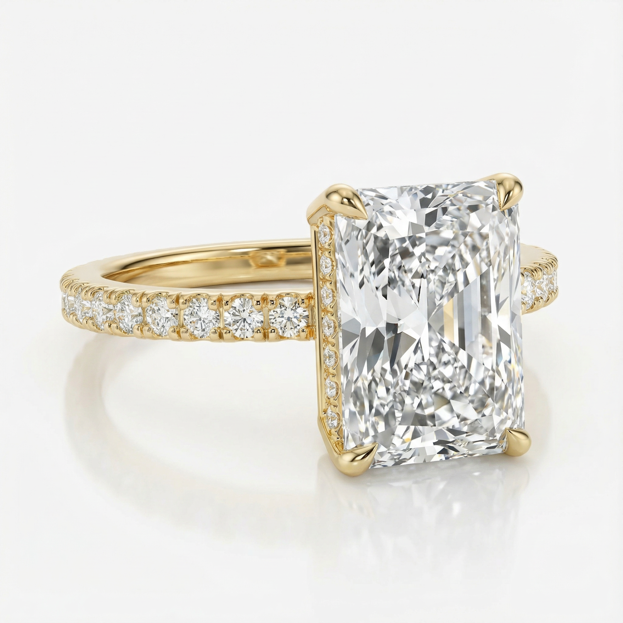 Radiant Lab Diamond Engagement Ring