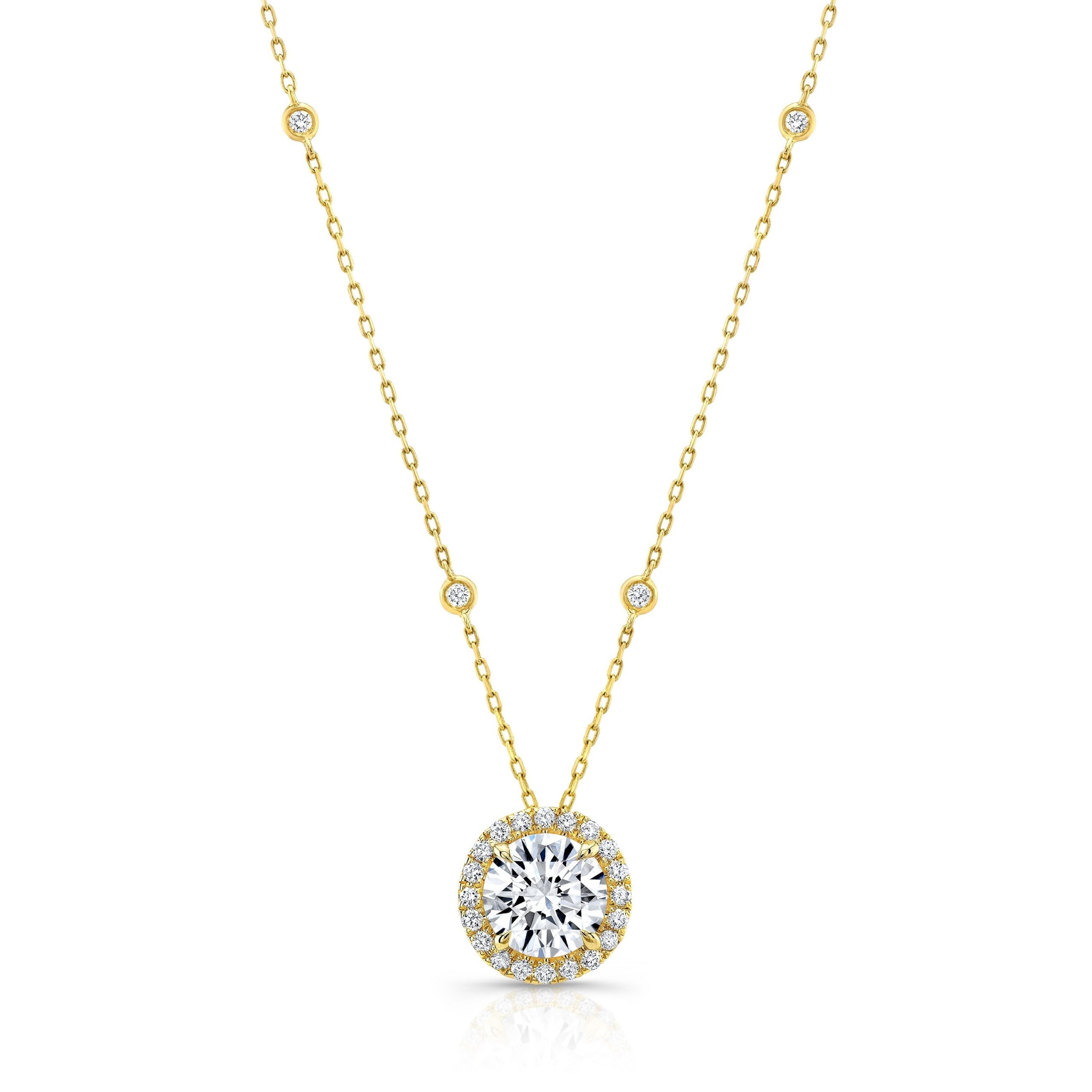 Round Halo Lab Diamond Necklace