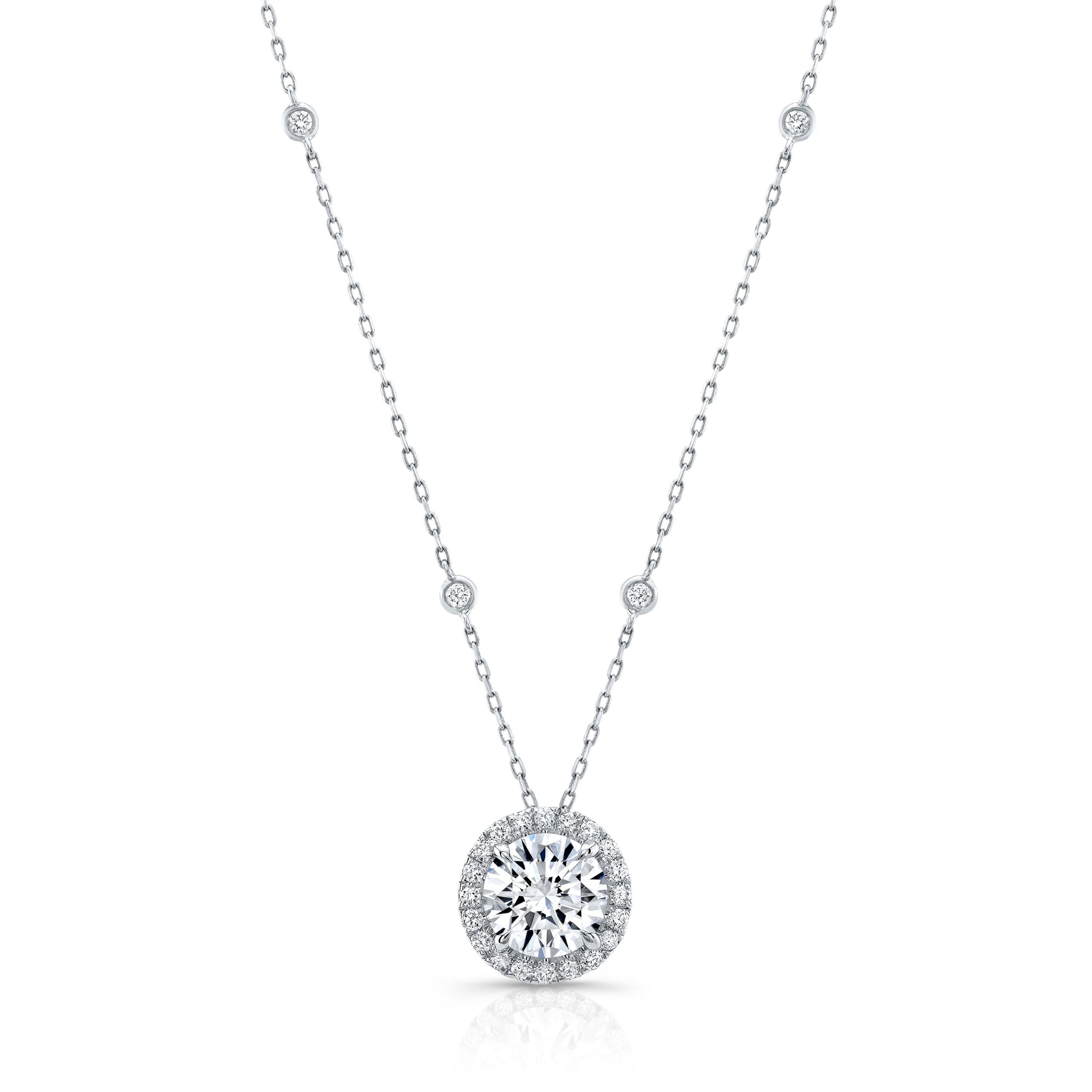 Round Halo Lab Diamond Necklace