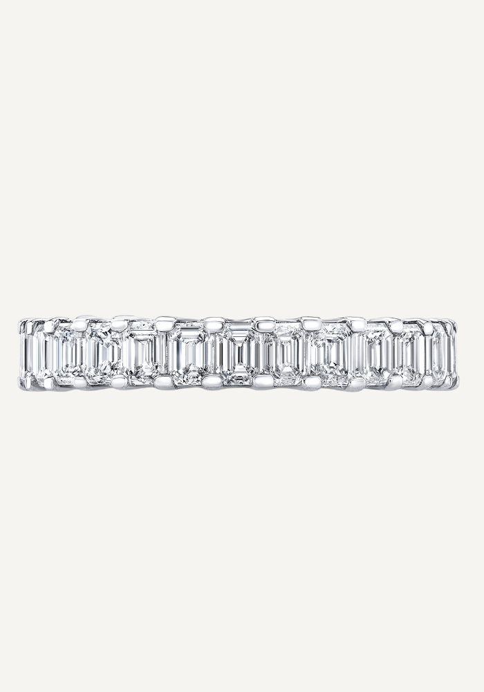 3.8CT Lab Grown Emerald Eternity Band