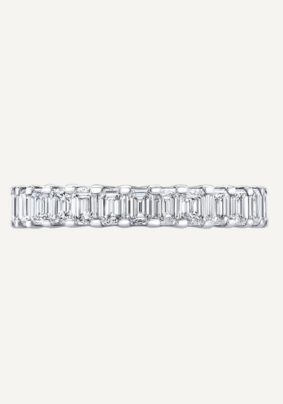 3.8CT Lab Grown Emerald Eternity Band