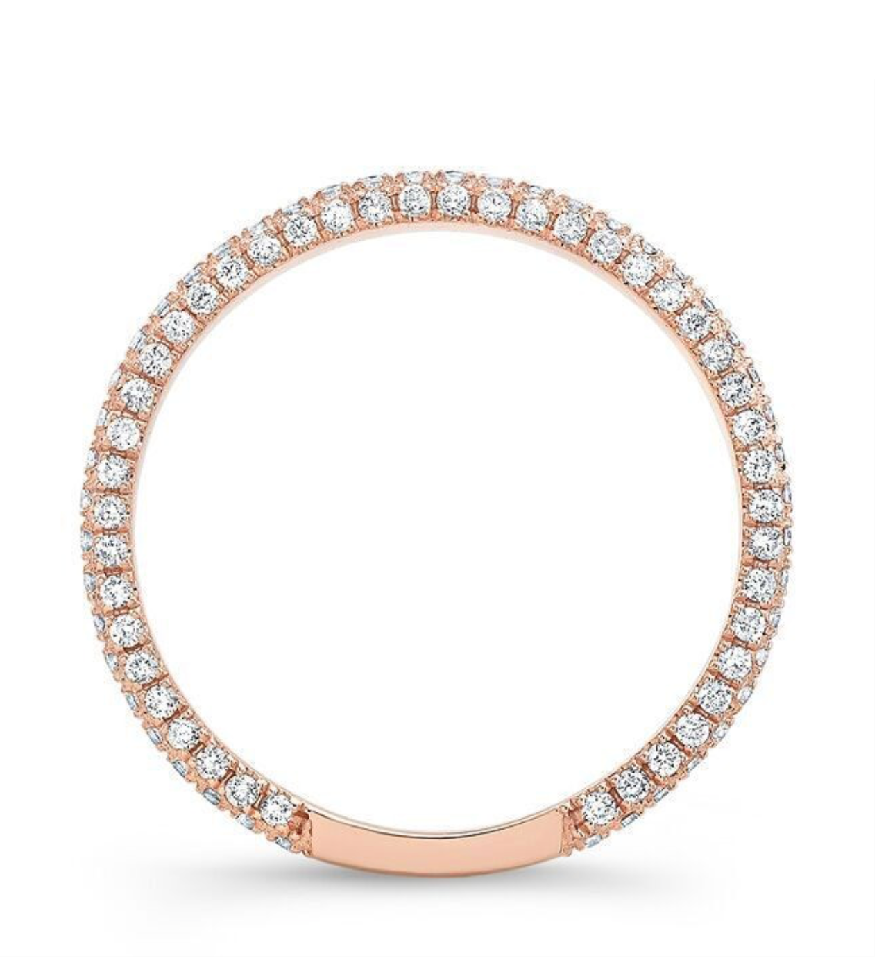 Seny 3-Sided Diamond Pave Band