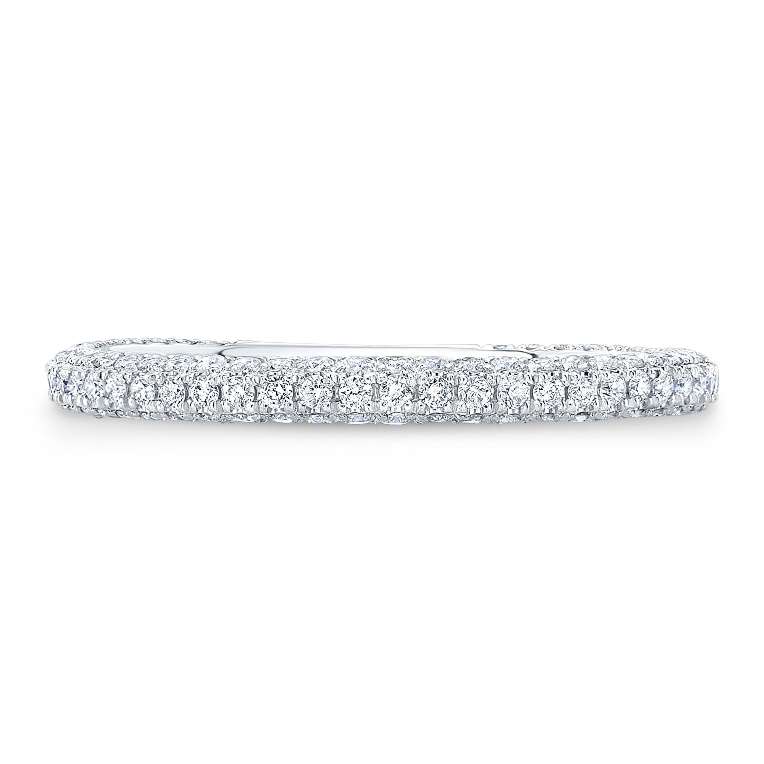 Seny 3-Sided Diamond Pave Band