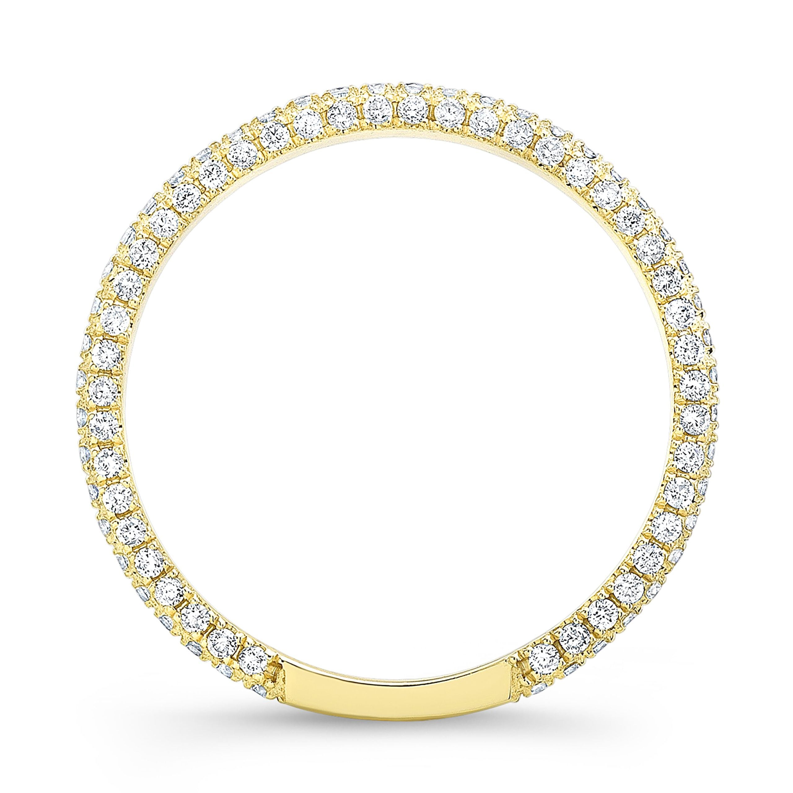 Seny 3-Sided Diamond Pave Band