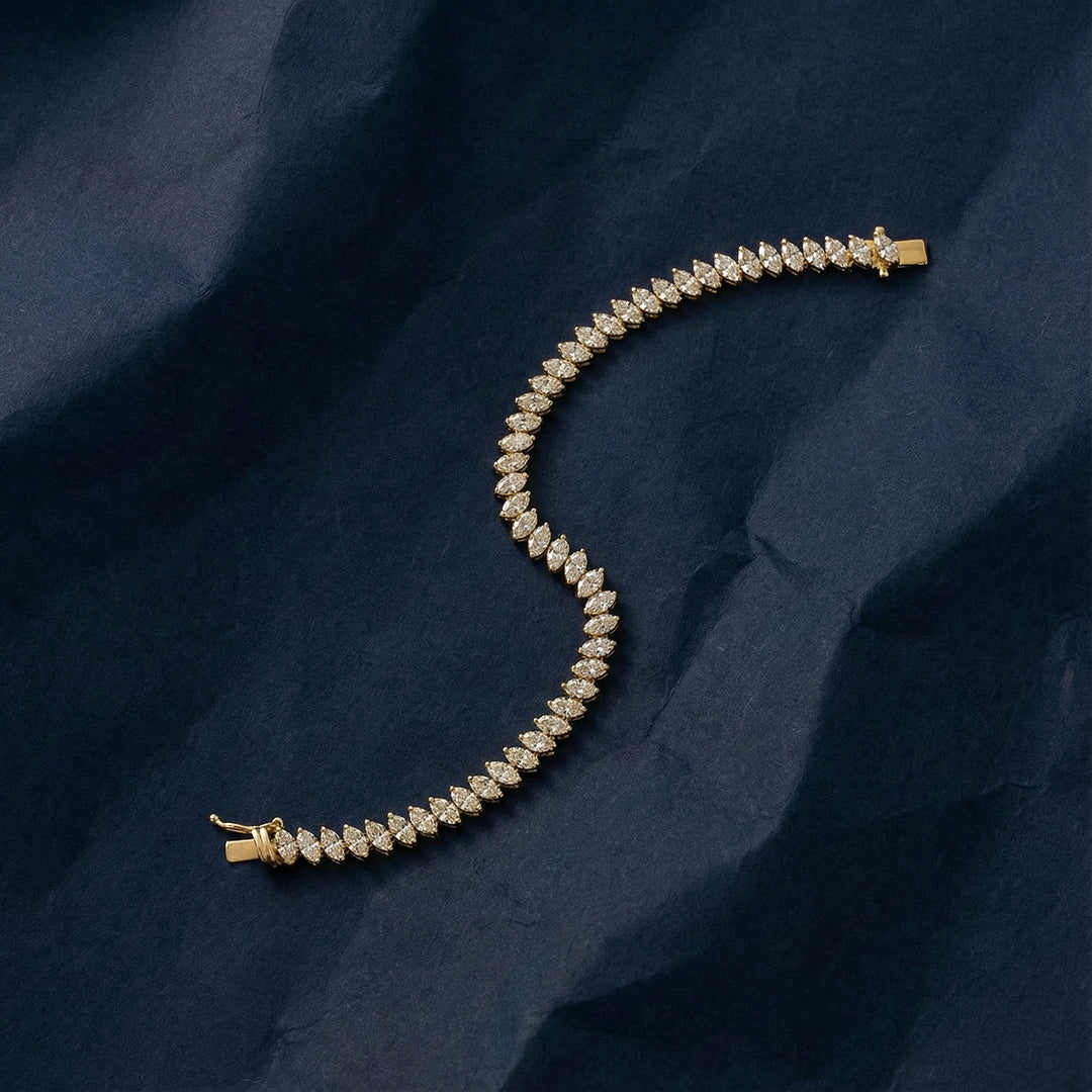 Marquise Cut Lab Diamond Tennis Bracelet