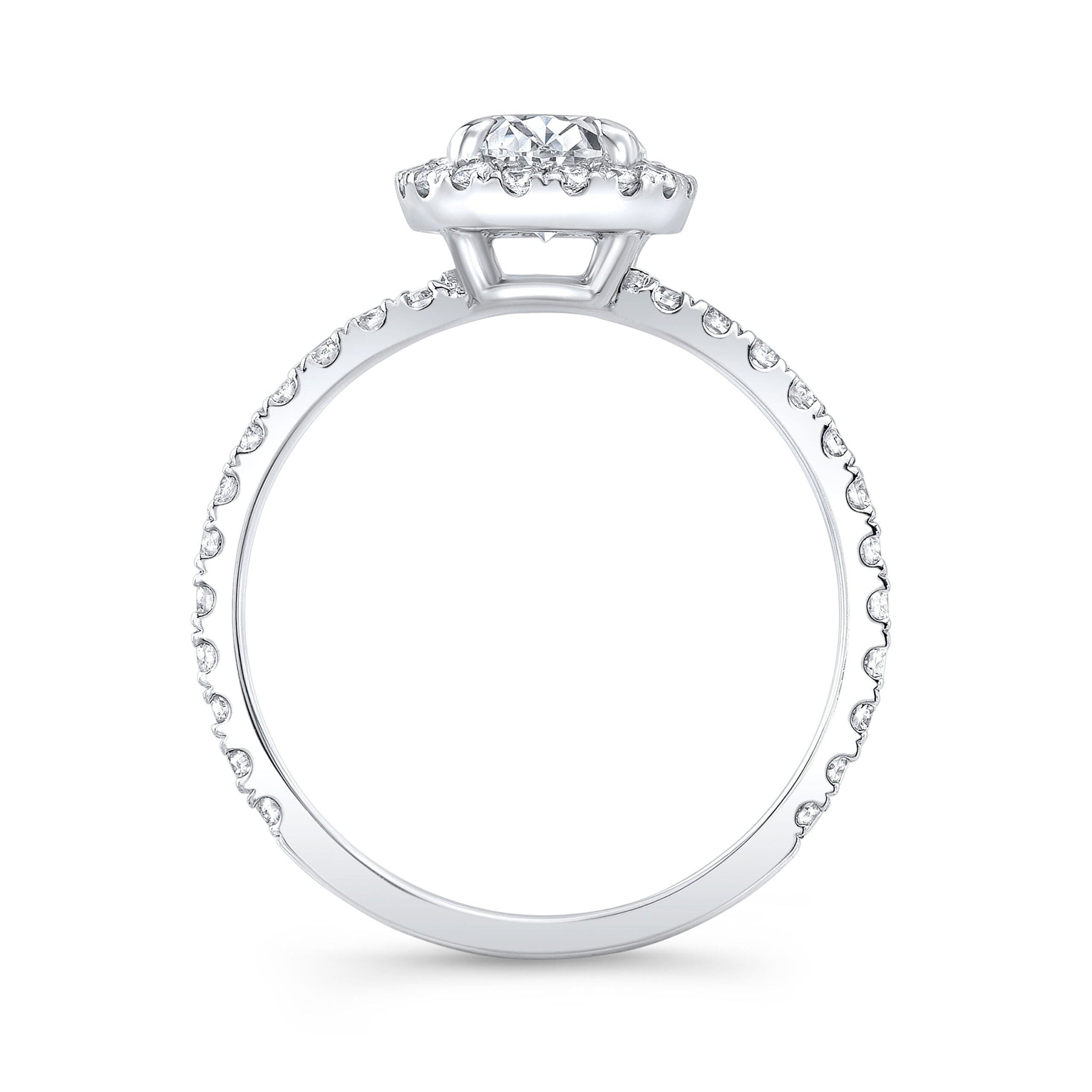 Oval-Cut Halo Lab Diamond Ring