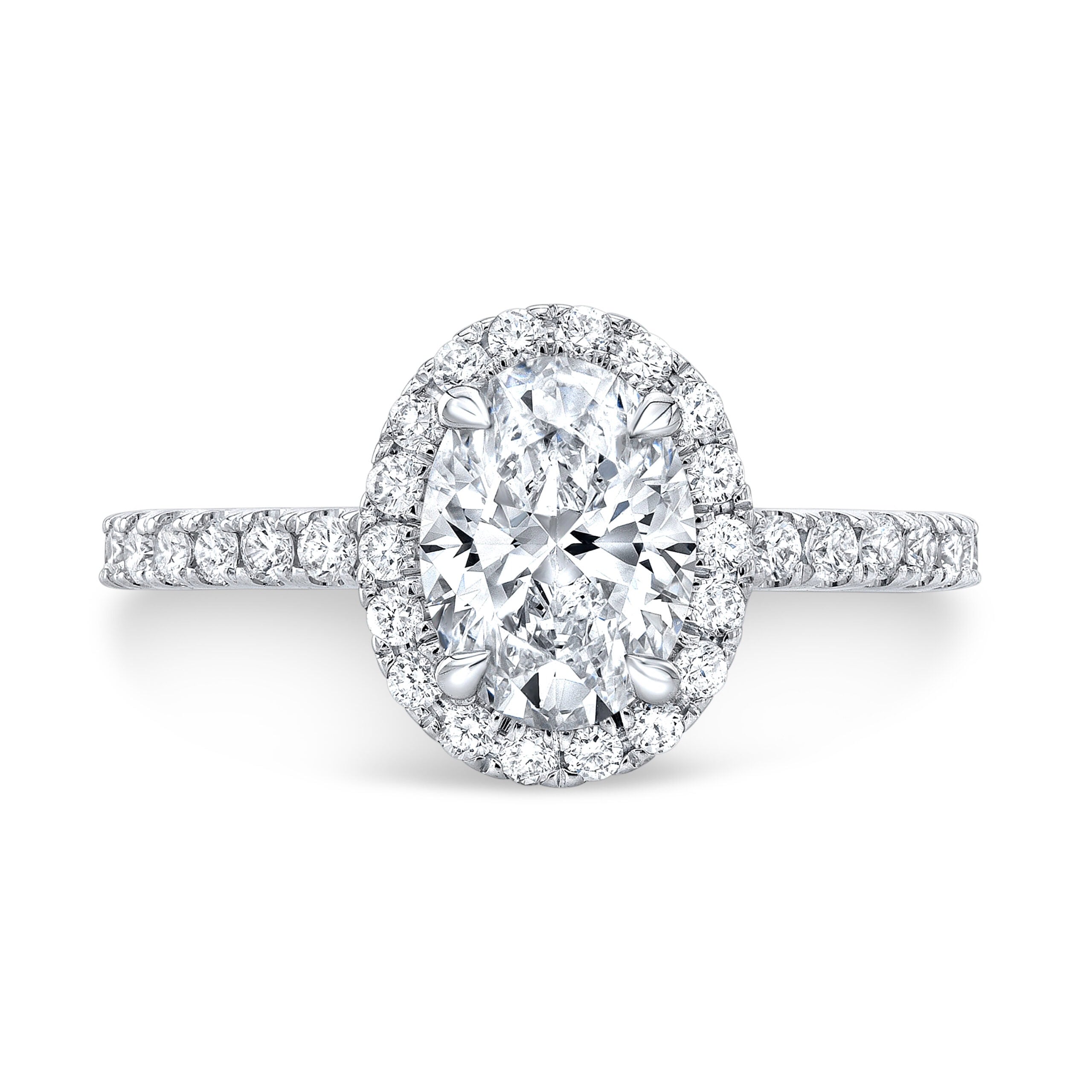 Oval-Cut Halo Lab Diamond Ring